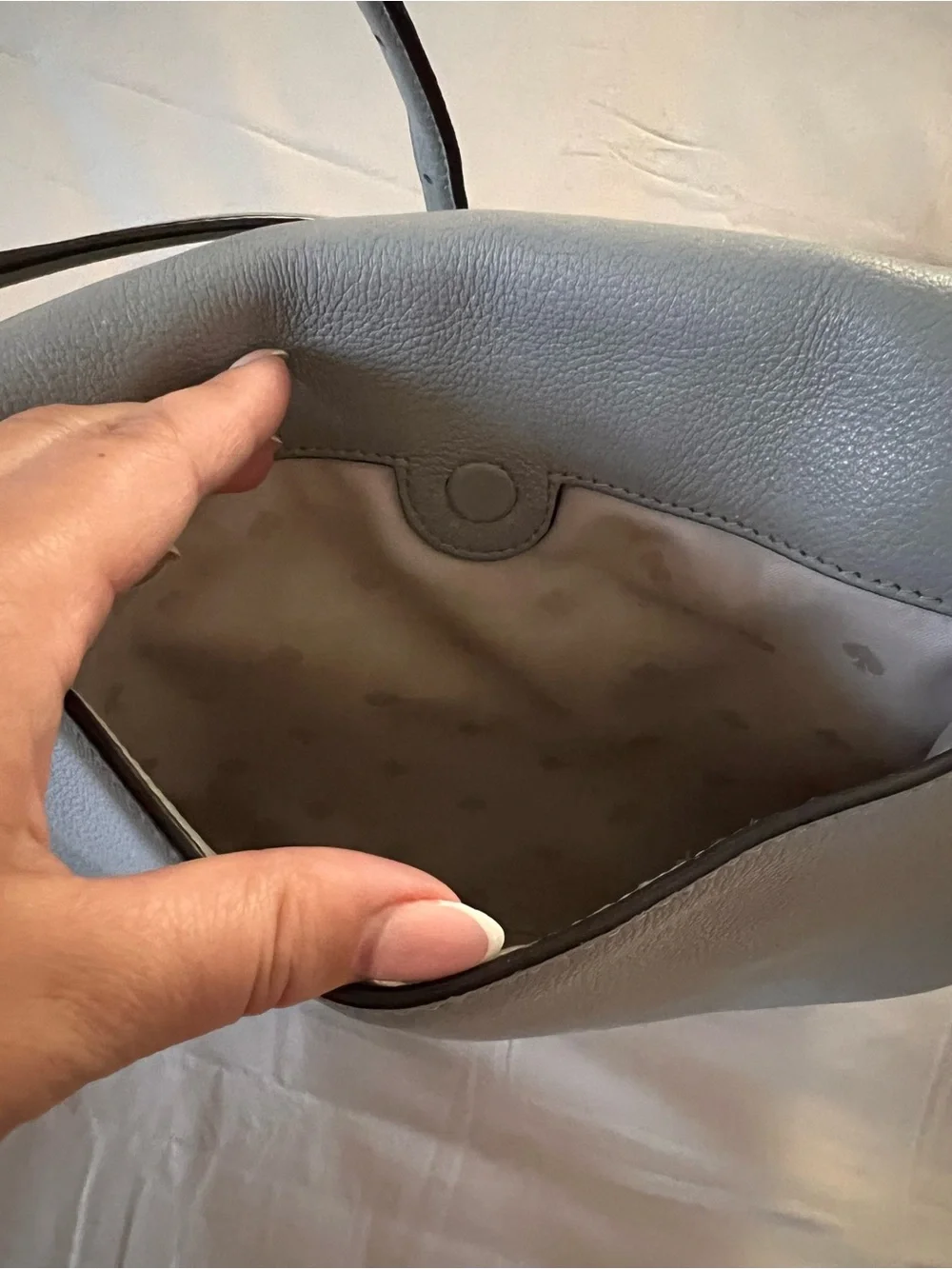 Kate Spade New York Gray Pebbled Leather Convertible Shoulder & Crossbody Bag